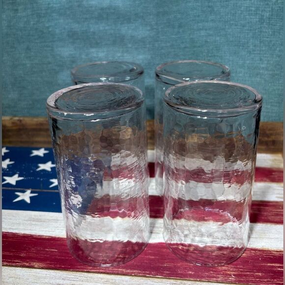 NEW Asoke Living Aravalli Clear Highball Glasses NIB Set of 4 Handmade Glass MS - Picture 3 of 7